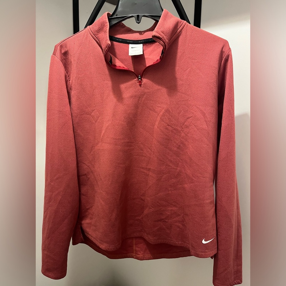 Nike Dusty Rose Therma-fit Quarter Zip Long Sleeve - Size L